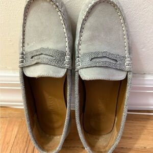 Women's Sebago Flats Slips on Loafers shoes Size 6.5 W Grey Suede